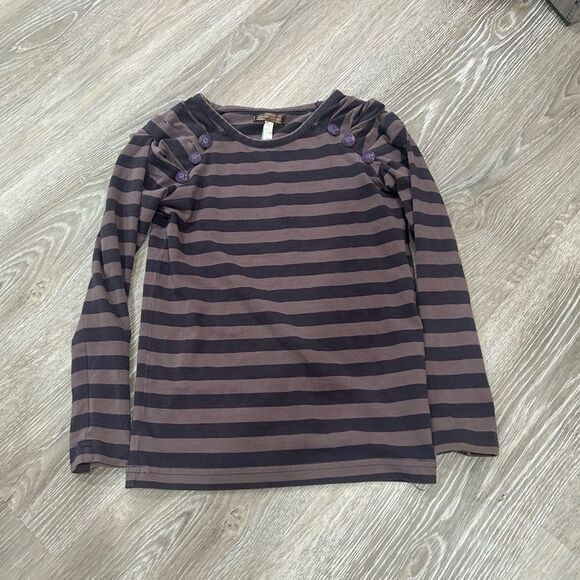 MATILDA JANE You & Me Holt Tee Brown Striped Shirt size 4 - Picture 1 of 5